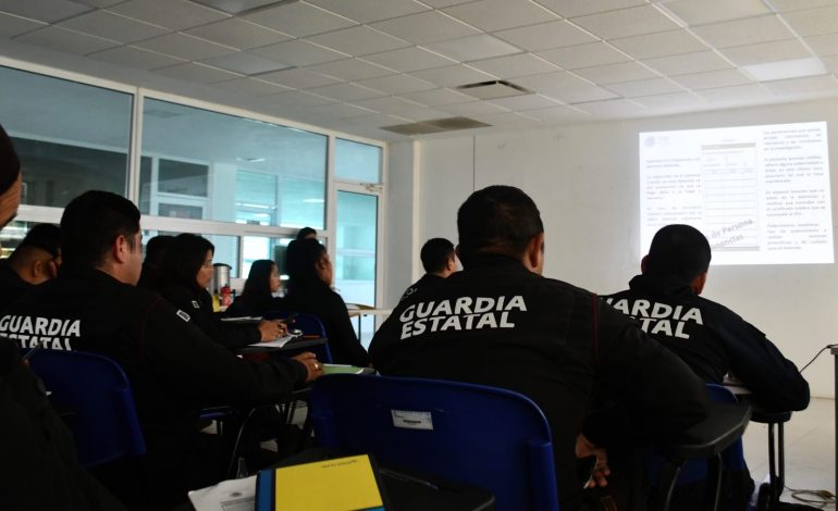 Elementos de la Guardia Estatal asisten a curso-taller “Derechos Humanos y llenado del Informe Policial Homologado”