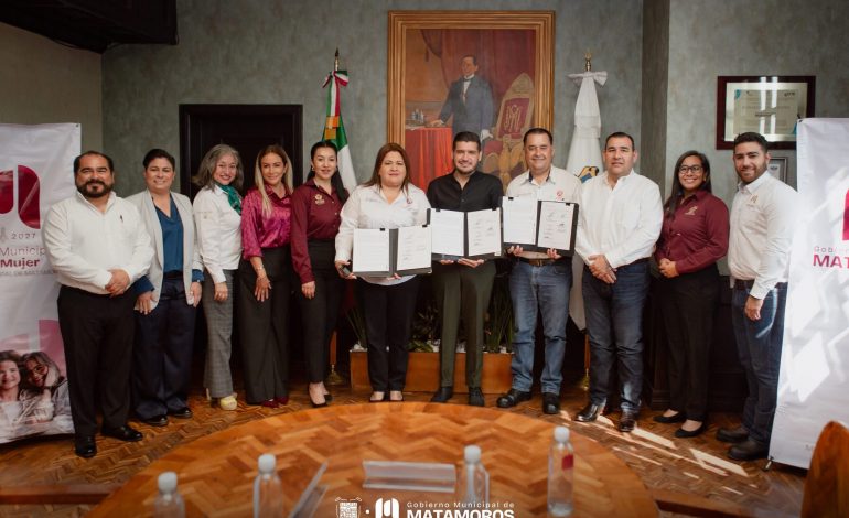 Firma convenios el Ayuntamiento de Matamoros con dos CECATI.